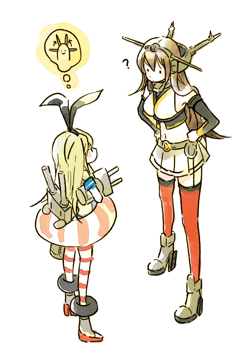 shimakaze, nagato, and rensouhou-chan (kantai collection) drawn by fukusha