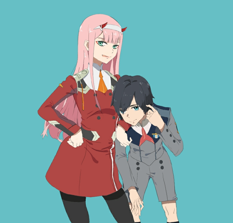 zero two and hiro (darling in the franxx) drawn by mark_webber