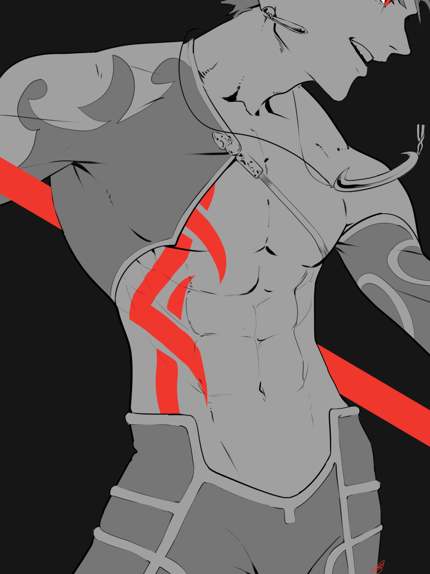 cu chulainn (fate and 2 more) drawn by amino_(tn7135)