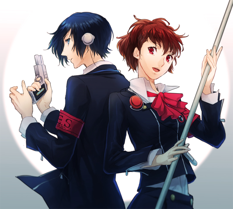 yuuki makoto and shiomi kotone (persona and 2 more) drawn by tso_(ragiaxe)