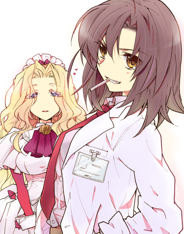 tsukuyomi miyako and moira 1st (owari no chronicle) drawn by mei_(abliss)