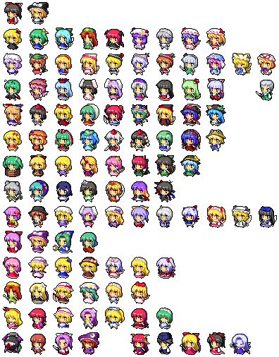 hakurei reimu, kirisame marisa, remilia scarlet, flandre scarlet, izayoi sakuya, and 96 more (touhou and 17 more) drawn by chopper_(mizuki_mitsuru)