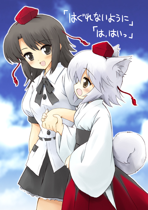shameimaru aya and inubashiri momiji (touhou) drawn by marugoshi_(54burger)