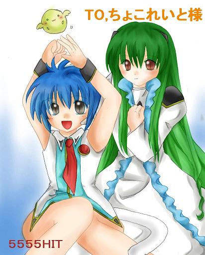 vanilla h and nano-nano pudding (galaxy angel and 1 more) drawn by usanosuke