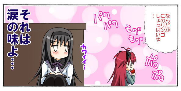 akemi homura and sakura kyoko (mahou shoujo madoka magica) drawn by k_hiro
