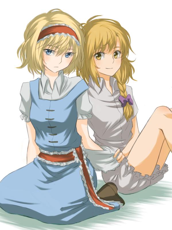 kirisame marisa and alice margatroid (touhou) drawn by nip_to_chip