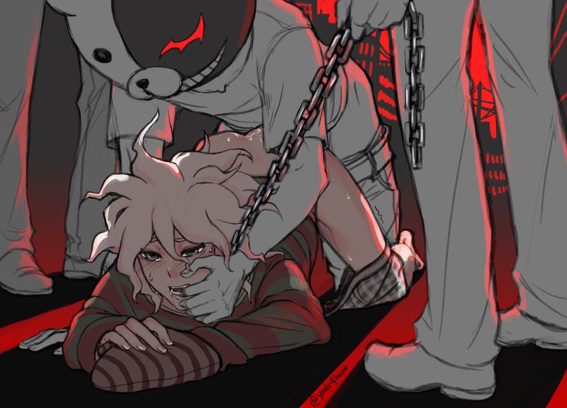 komaeda nagito, monokuma, and servant (danganronpa and 1 more) drawn by yandr4hope