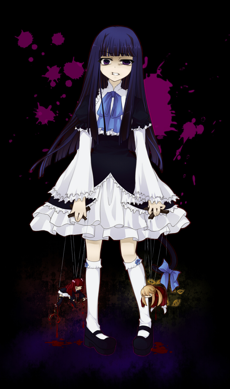 ushiromiya ange, frederica bernkastel, and ushiromiya lion (umineko no naku koro ni) drawn by suzuki_setsuha