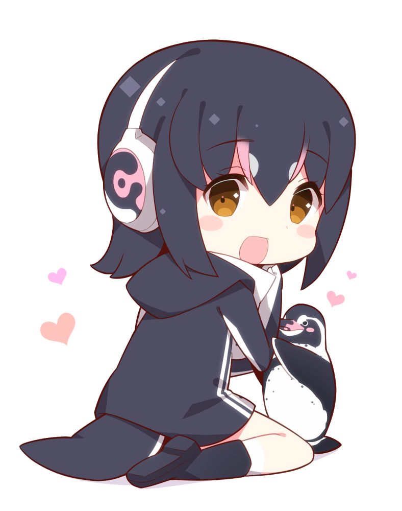 humboldt penguin and grape-kun (kemono friends) drawn by watanon_(gakushokutei)