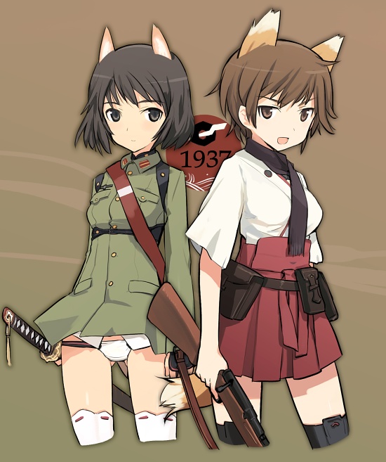 katou keiko and katou takeko (world witches series and 2 more) drawn by shimada_fumikane