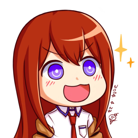 makise kurisu (science adventure and 1 more) drawn by aisukurimu