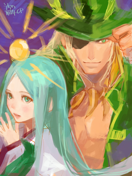 amaterasu and odin (puzzle & dragons) drawn by lotus_(elico)