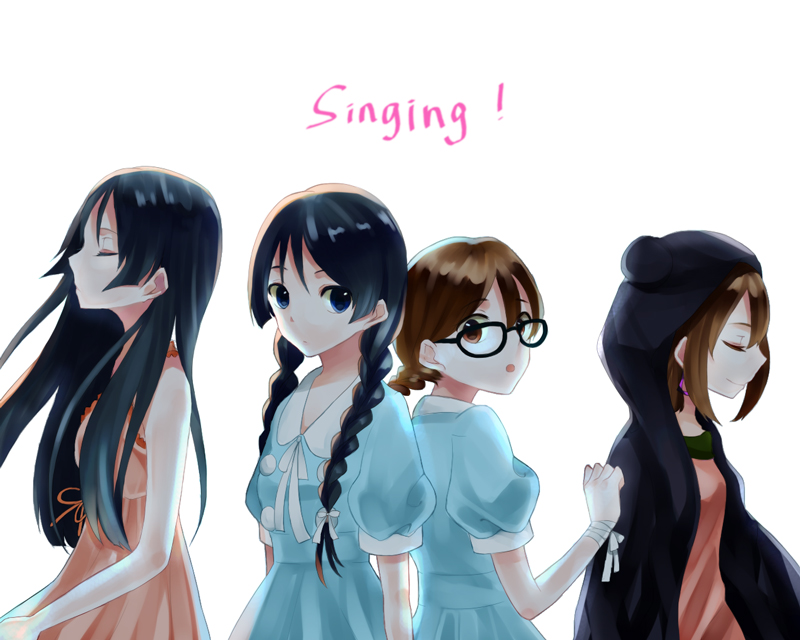 akiyama mio and hirasawa yui (k-on! and 1 more) drawn by moroino