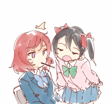 nishikino maki and yazawa nico (love live! and 1 more) drawn by araco