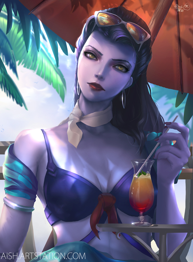 widowmaker and cote d'azur widowmaker (overwatch and 1 more) drawn by jessica_aumaitre