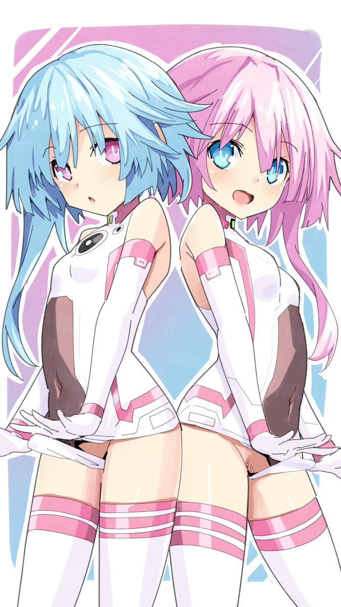 white sister ram and white sister rom (neptune) drawn by iwashi_dorobou_-r-