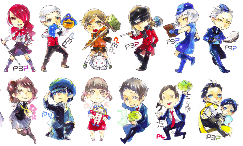 shirogane naoto, kirijou mitsuru, kuma, doujima nanako, sanada akihiko, and 9 more (persona and 3 more)
