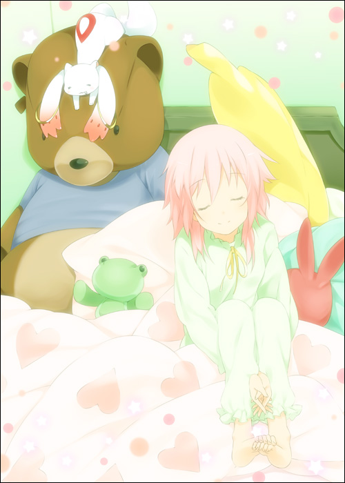 kaname madoka and kyubey (mahou shoujo madoka magica) drawn by mizuki_makoto