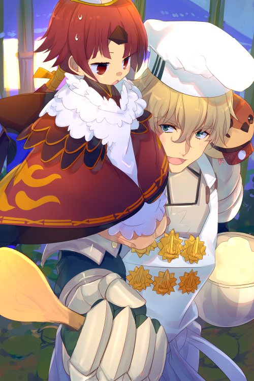gawain, beni-enma, and appren-chirps (fate and 1 more) drawn by echo_(circa)