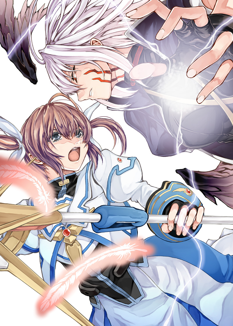 takamachi nanoha, raising heart, and reinforce (lyrical nanoha and 3 more) drawn by kurokoeda