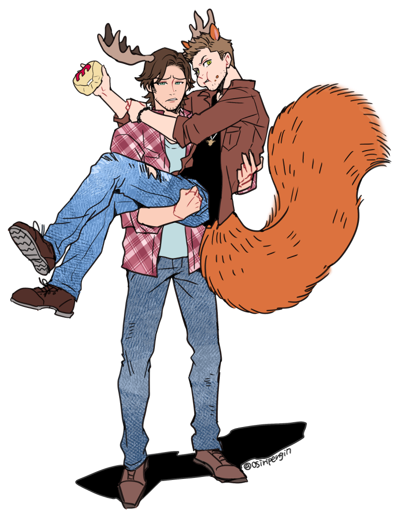dean winchester and sam winchester (supernatural) drawn by pensan