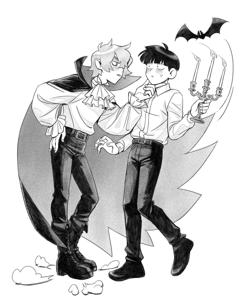kageyama shigeo and hanazawa teruki (mob psycho 100) drawn by leunfer