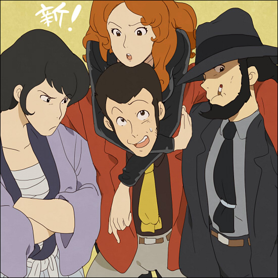 arsene lupin iii, jigen daisuke, mine fujiko, and ishikawa goemon xiii (lupin iii) drawn by zyunya