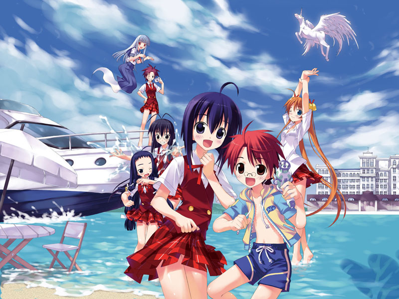 kagurazaka asuna, miyazaki nodoka, ayase yue, negi springfield, saotome haruna, and 2 more (mahou sensei negima!) drawn by fujima_takuya