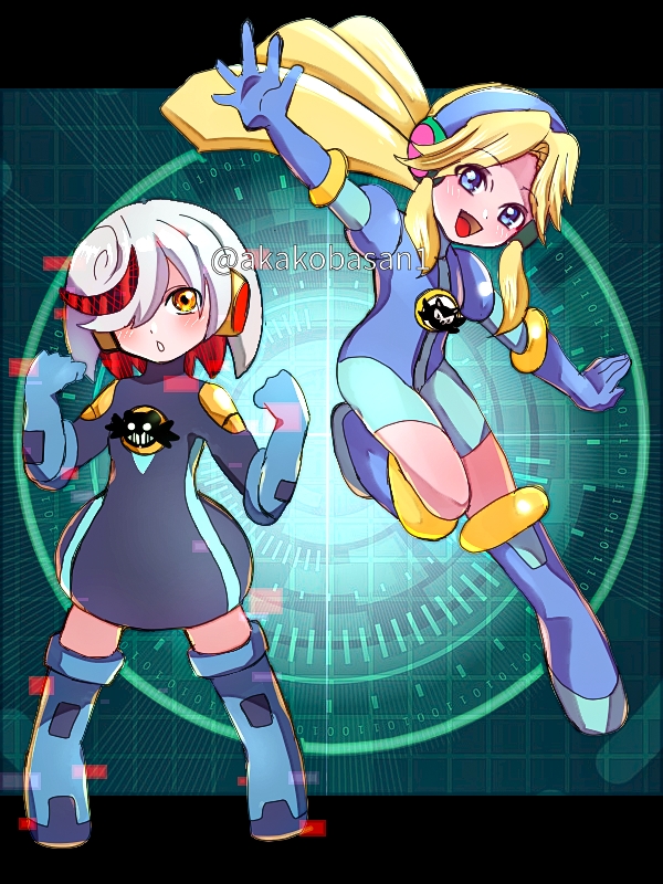 shadow the hedgehog, megaman.exe, dr. eggman, maria robotnik, and sage (mega man and 3 more) drawn by akako83