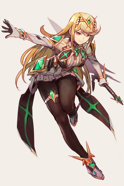 mythra (xenoblade chronicles and 2 more) drawn by hungry_clicker