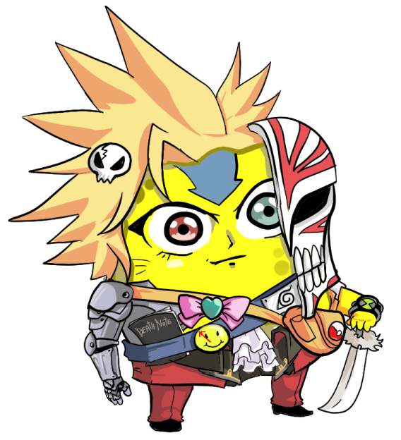 cloud strife, yoko littner, uzumaki naruto, leaf, suiseiseki, and 7 more (pokemon and 20 more) drawn by jaque_louie_david_de_mopasson