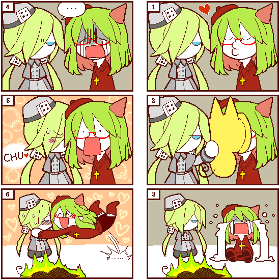 yosafire and froze (funamusea and 2 more) drawn by funamusea_(artist)