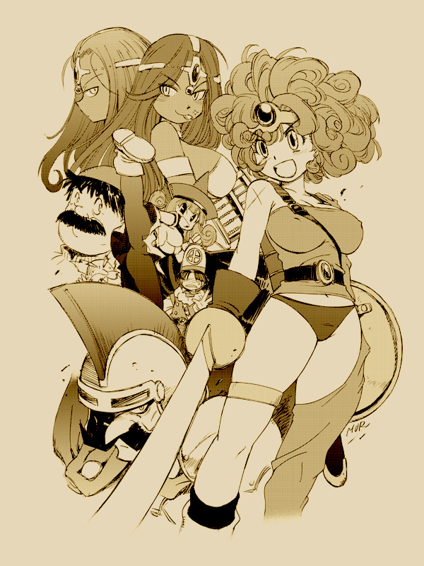manya, alena, minea, heroine, clift, and 3 more (dragon quest and 1 more) drawn by muramasa_mikado