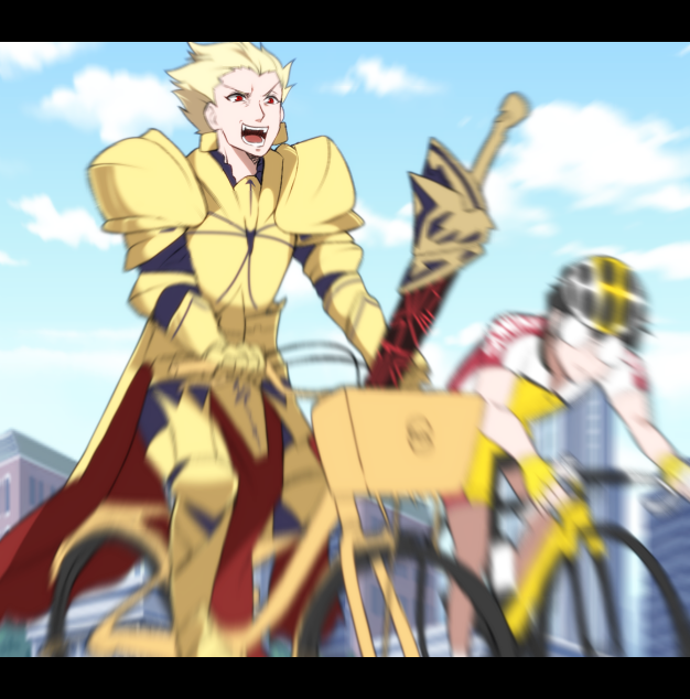 gilgamesh and onoda sakamichi (fate and 2 more) drawn by uni_(unnny)