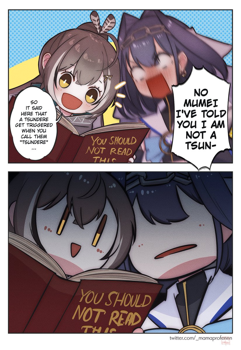 ouro kronii and nanashi mumei (hololive and 1 more) drawn by mamaprofennn