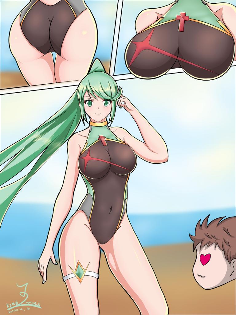 rex, pyra, and pneuma (xenoblade chronicles and 1 more) drawn by louise_(ydgv2724)