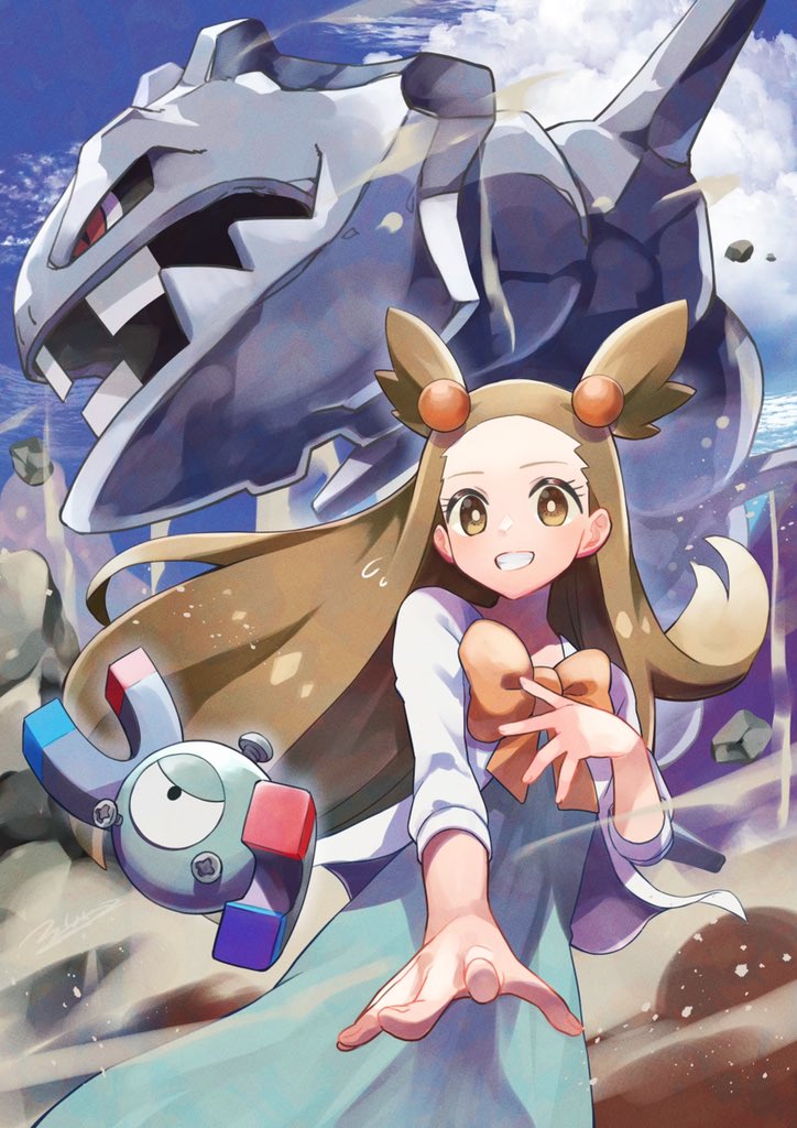 magnemite, jasmine, and steelix (pokemon and 1 more) drawn by rainys_bill