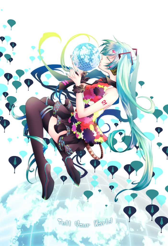 hatsune miku (vocaloid and 1 more) drawn by naokichi