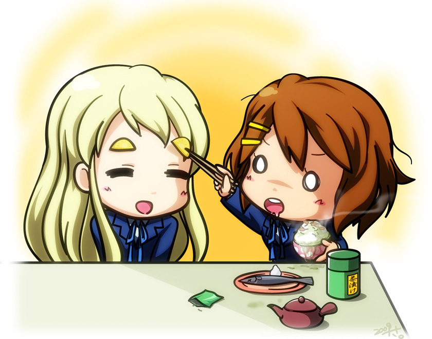 hirasawa yui and kotobuki tsumugi (k-on!) drawn by saku1983