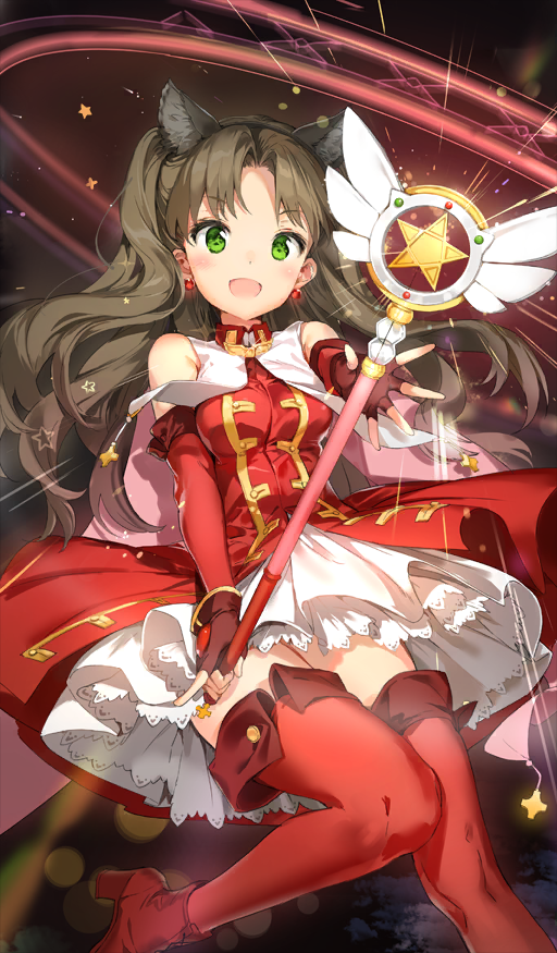 tohsaka rin, magical ruby, and kaleido ruby (fate and 2 more) drawn by anmi