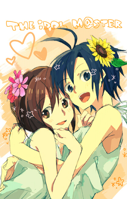 kikuchi makoto and hagiwara yukiho (idolmaster) drawn by hiasa