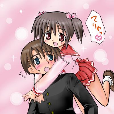 yuzuhara konomi and kouno takaaki (to heart and 1 more) drawn by nakamura_hisashi