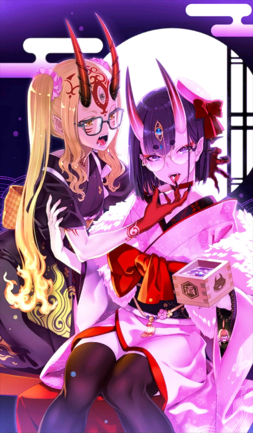 sakata kintoki, shuten douji, and ibaraki douji (fate and 1 more) drawn by shaka_p