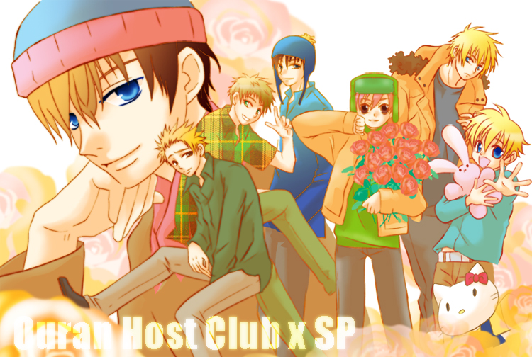 hello kitty, stan marsh, kenny mccormick, kyle broflovski, craig tucker, and 3 more (sanrio and 3 more) drawn by sakurapanda