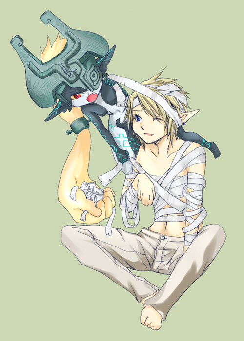 link and midna (the legend of zelda and 1 more) drawn by inumimi_moeta