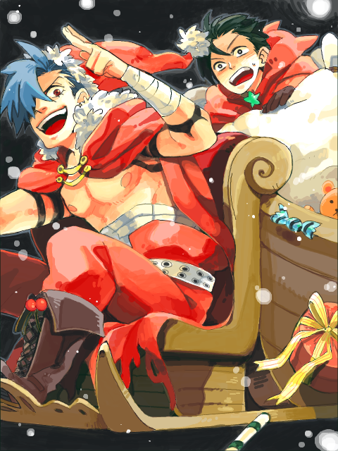 simon and kamina (tengen toppa gurren lagann) drawn by noeru_(soul64)