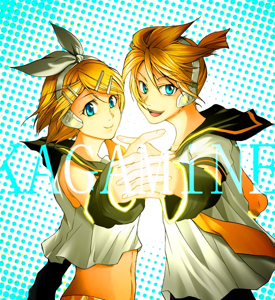 kagamine rin and kagamine len (vocaloid) drawn by hirococo