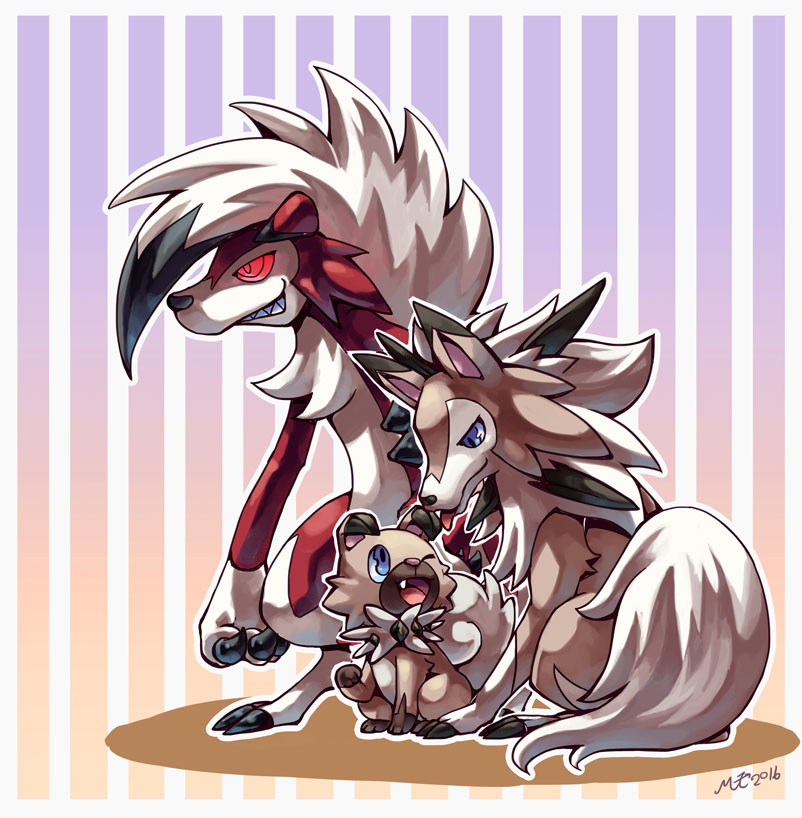 lycanroc and rockruff (pokemon and 1 more) drawn by mz_(rusty-mz)