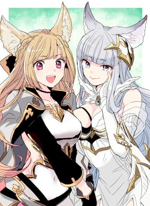 korwa and yuisis (granblue fantasy) drawn by p-puu