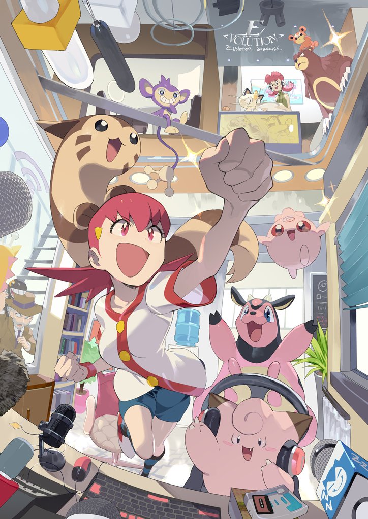 meowth, furret, clefairy, whitney, teddiursa, and 6 more (pokemon and 1 more) drawn by e_volution